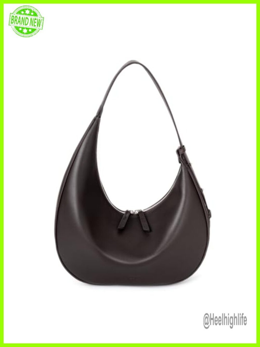 Genuine Leather Slouchy Hobo Bag, Crescent Crossbody Shoulder Bag